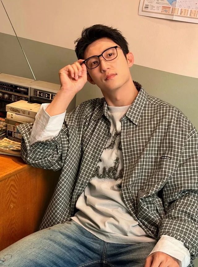 Item ID 9018 Acne Left chest pocket logo flannel long sleeved shirt