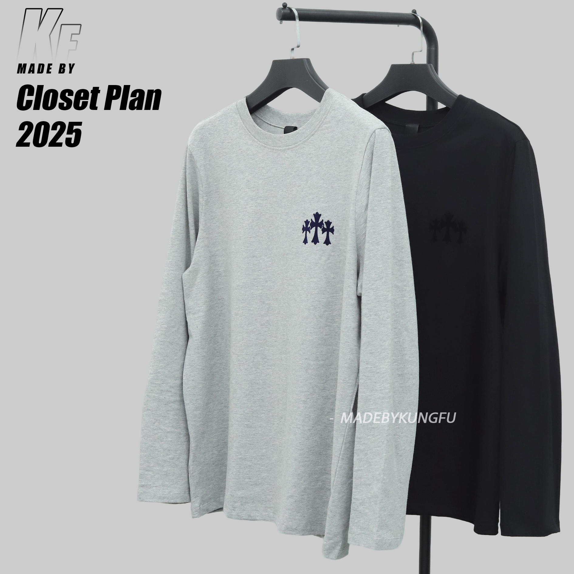 克罗心十字长袖 灰色