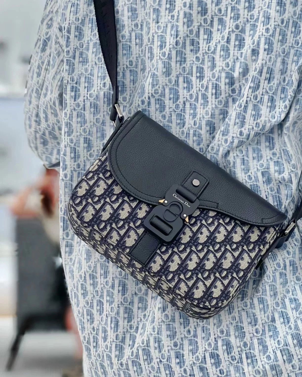 Item ID 8473 Dior-Oblique- Classic old flower canvas leather shoulder bag - Allover