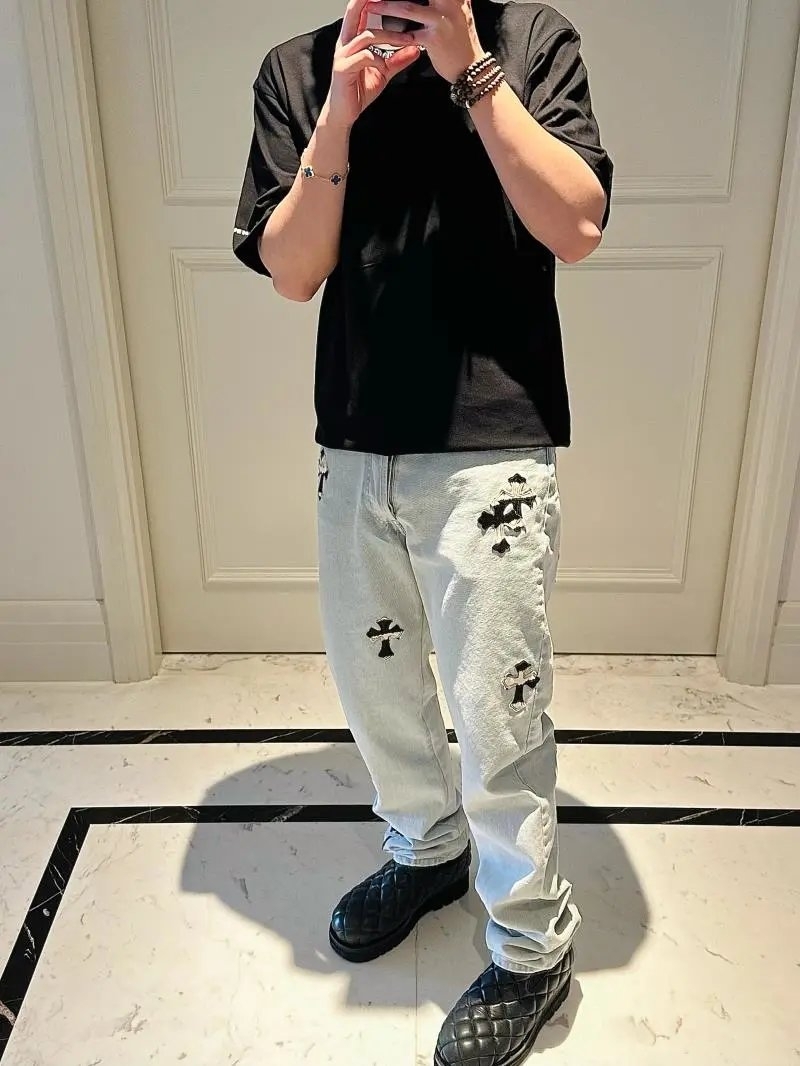 Item ID 8305 Chrome-Hearts- Crow heart -2025ss- Sanskrit letter printed short sleev