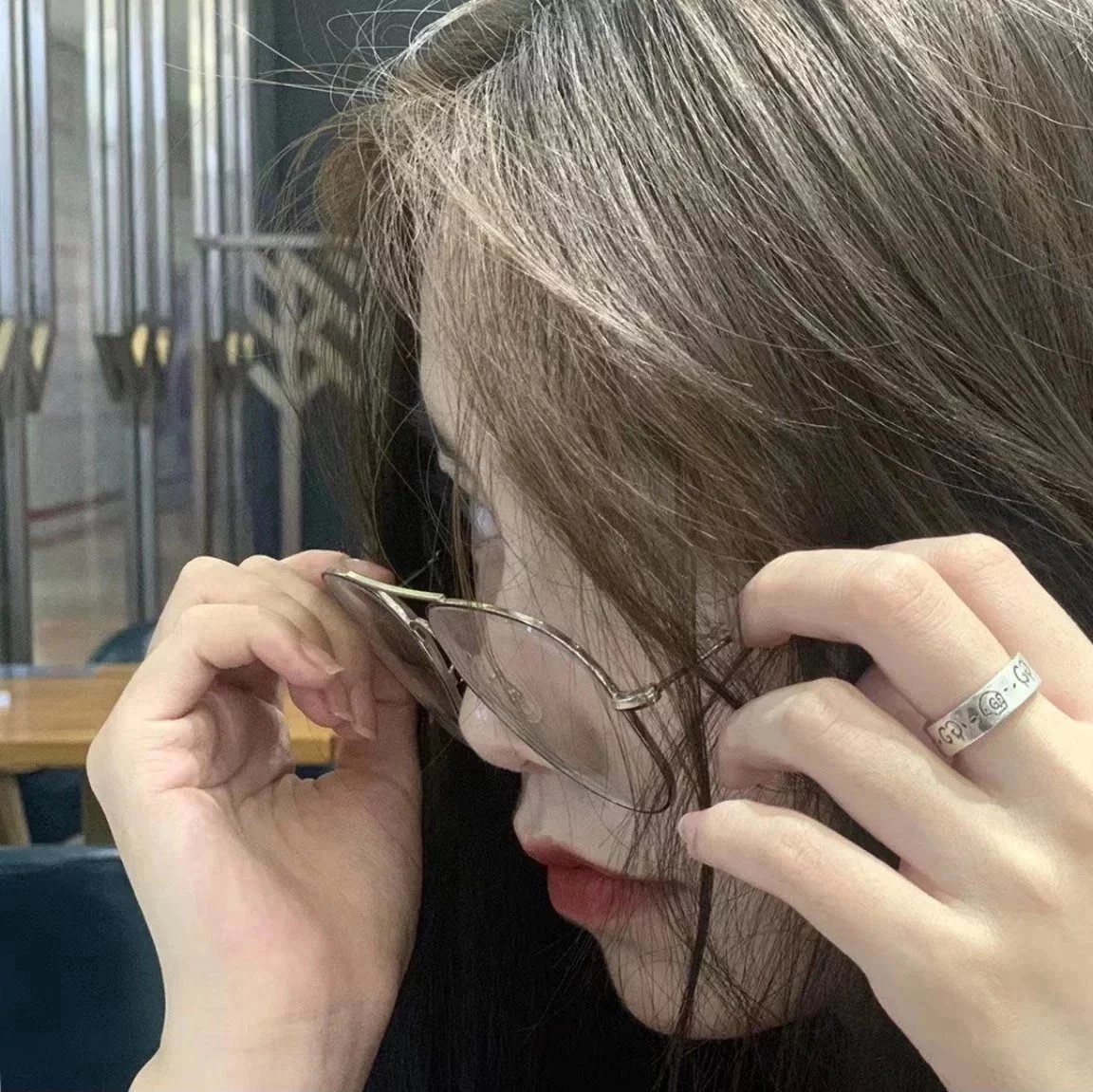 Item ID 8377 Couple's rings GC-Ghost- pair G skull sterling silver 925 Silver Stain