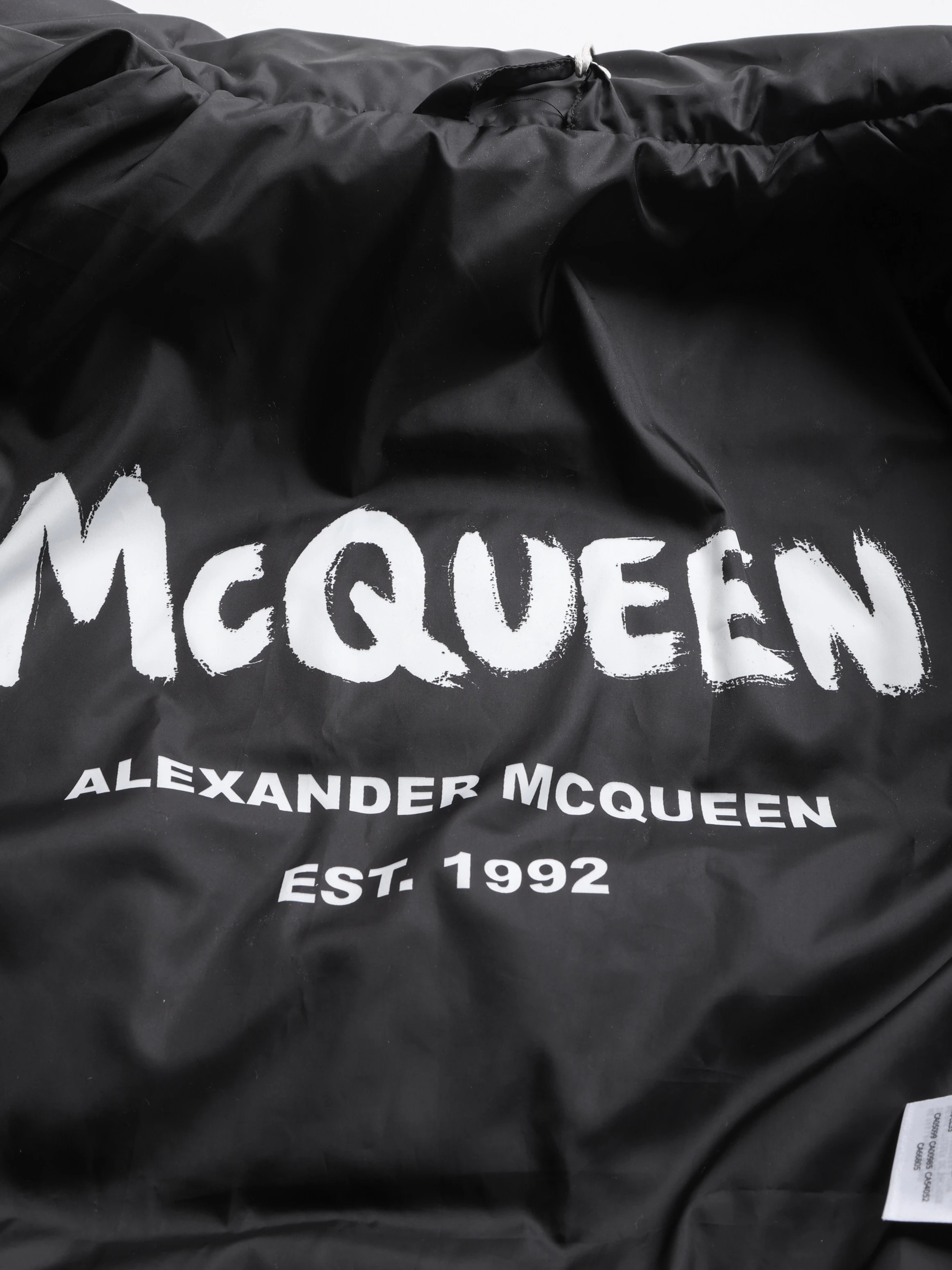 Item ID 8130 McQueen-2023FW - Stand up Down Jacket - Back Collar with Inked Letter
