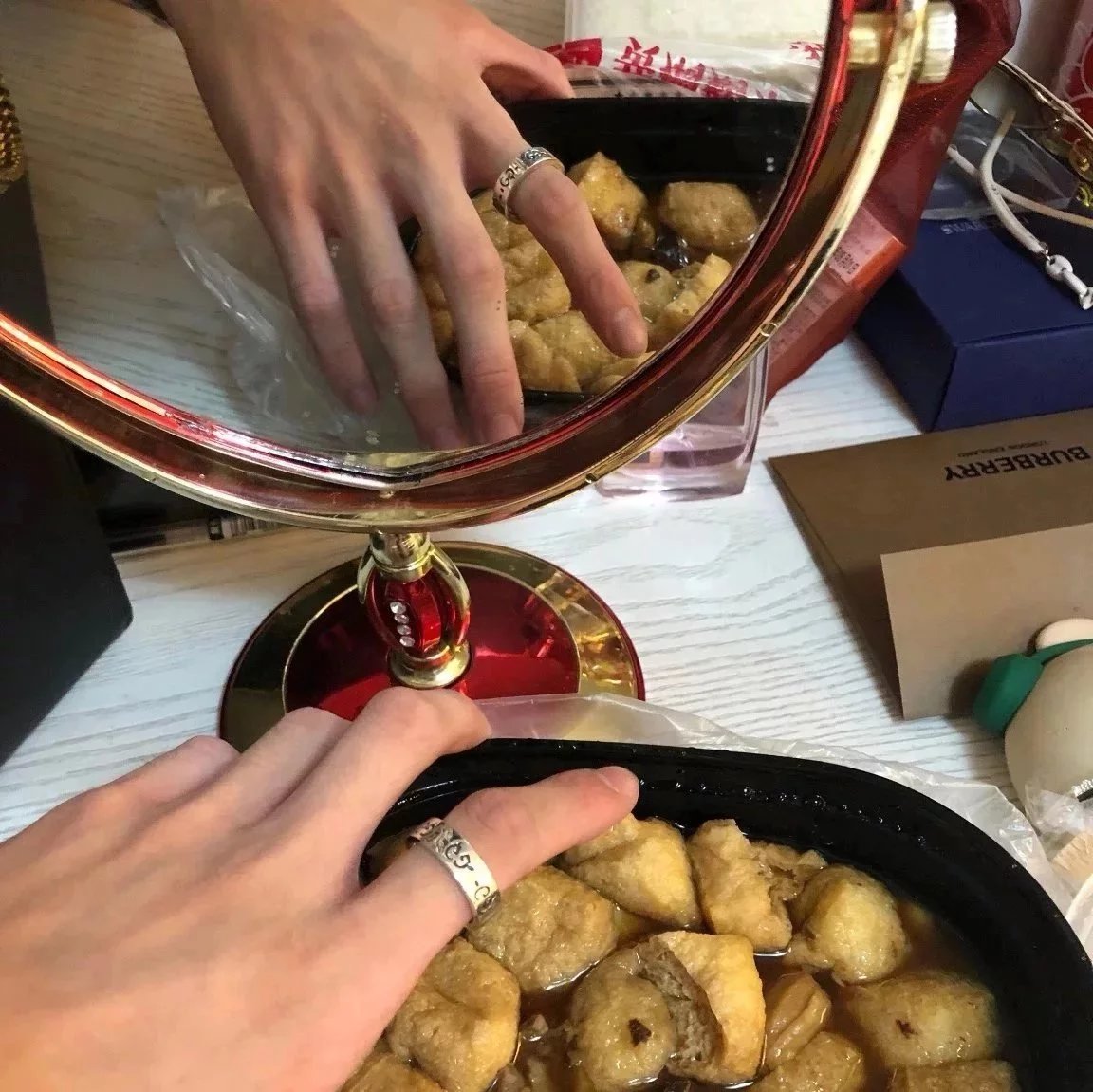 Item ID 8377 Couple's rings GC-Ghost- pair G skull sterling silver 925 Silver Stain