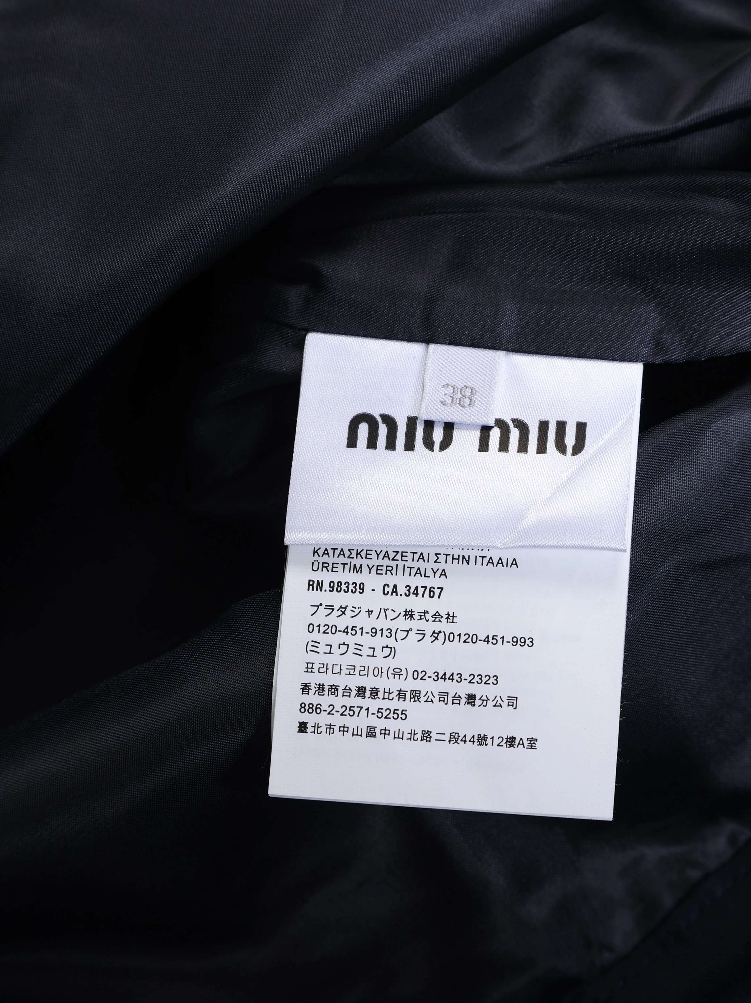 Item ID 8046 MiuM1u-Miu-2024-ss-workwear pocket design - retro style lapel breasted