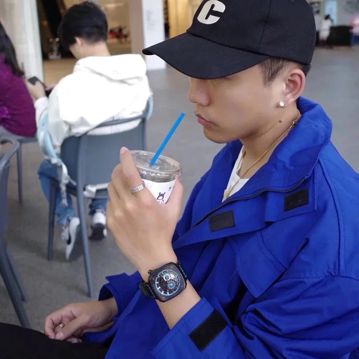 Item ID 8377 Couple's rings GC-Ghost- pair G skull sterling silver 925 Silver Stain