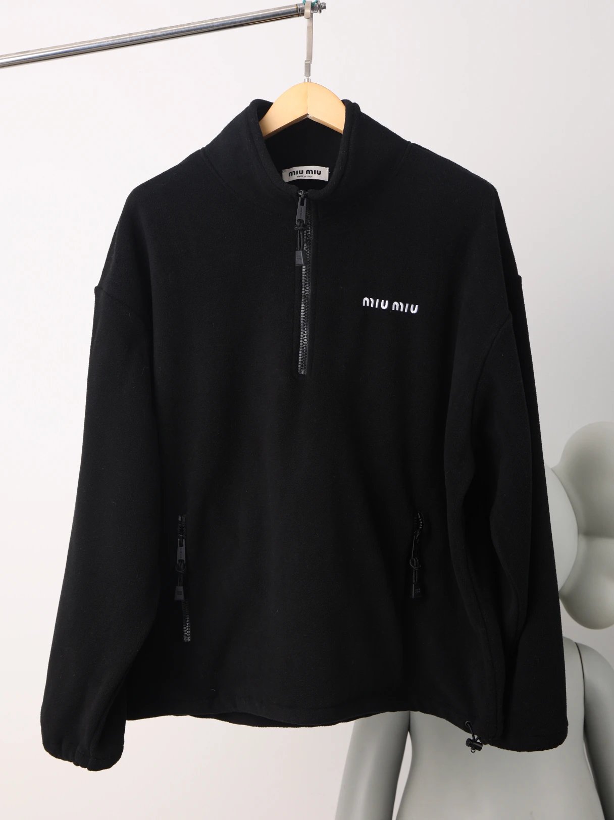 Item ID 8041 M1uMiu-2024-ss-fleece zipper jacket - Classic small label embroidered