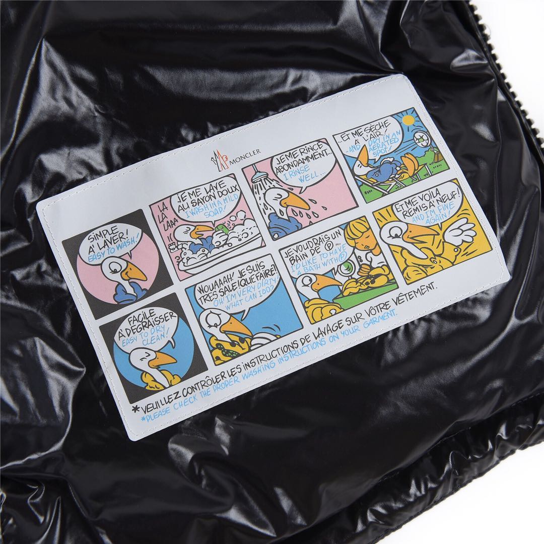 蒙口羽绒服_三色织带_黑色