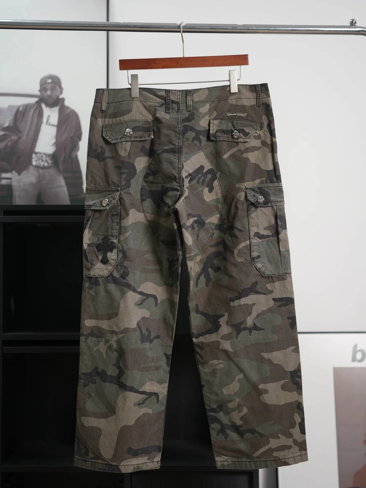 Item ID 8346 CH Camouflage zipper straight mid-rise casual pants “ Kangli direct sp
