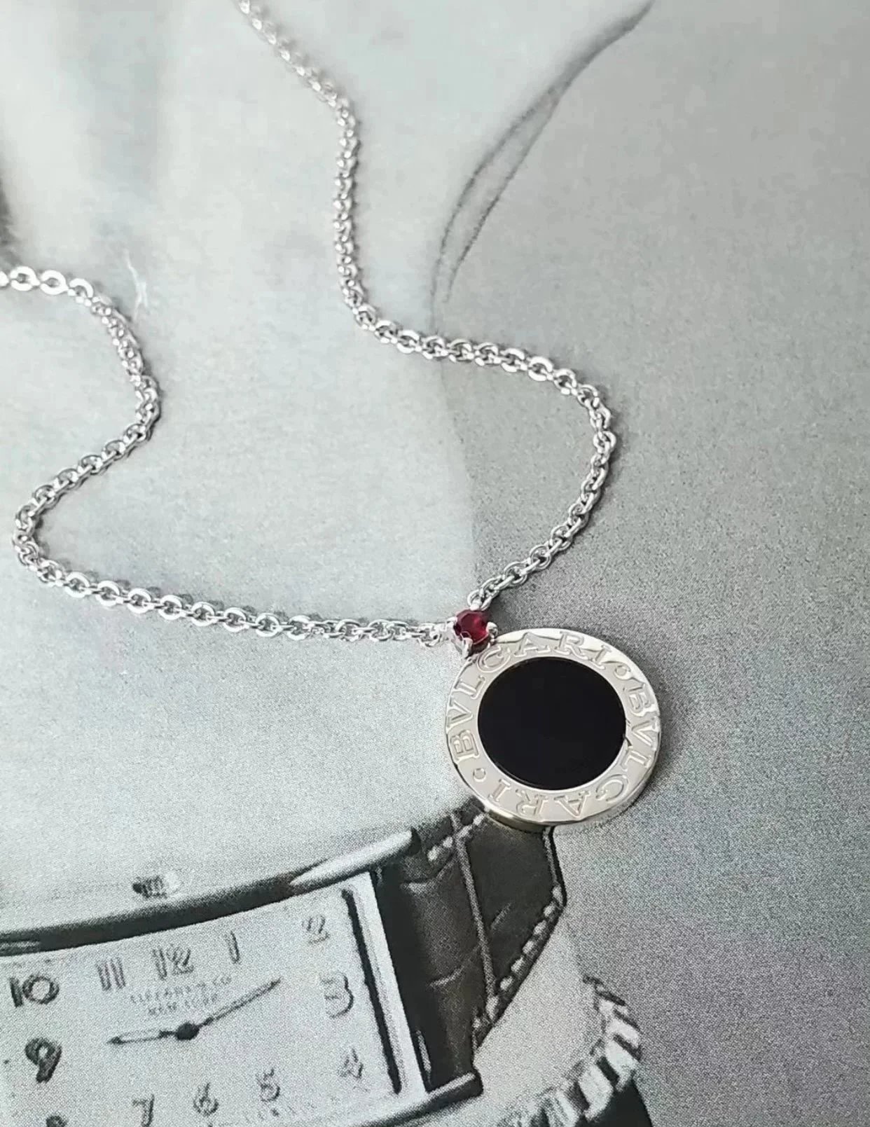 Item ID 8387 “ sterling silver chain 、 High-end ceramics 、 Red agate material ”BGR-