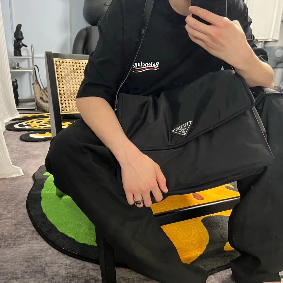 Item ID 8505 Prad invite collaboration - Retro flip bag, nylon bag, large briefcase