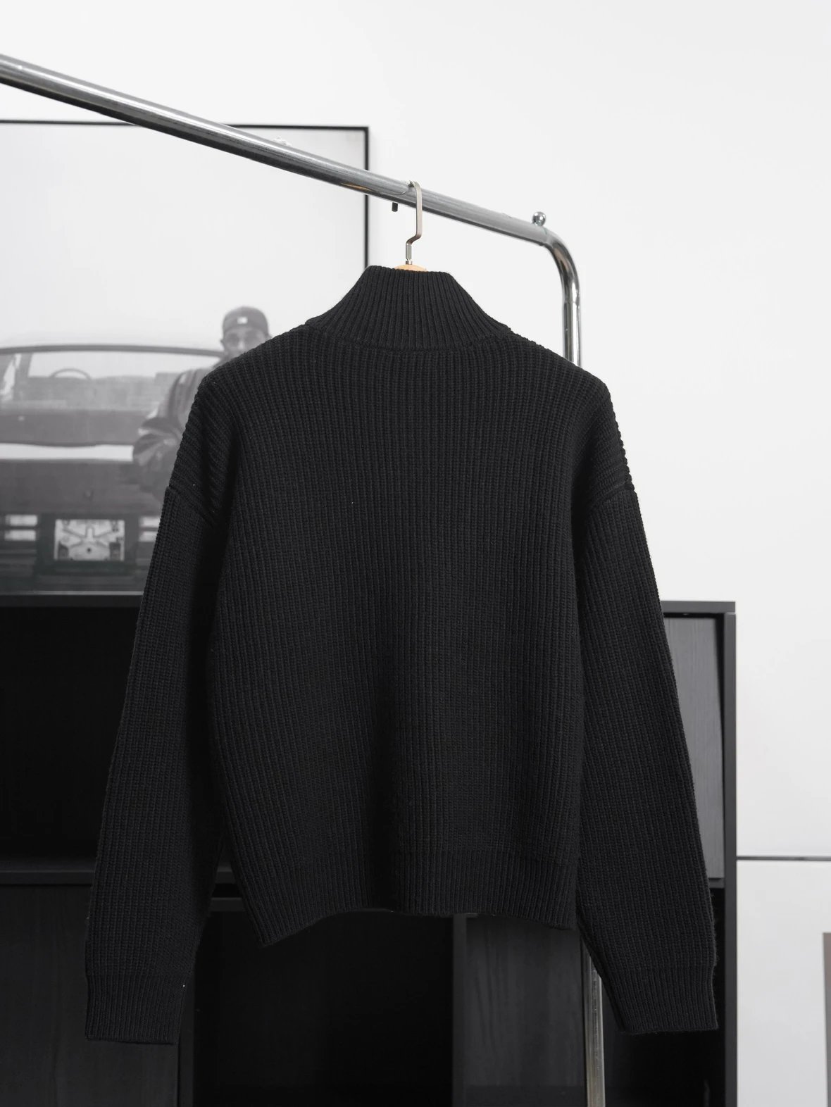 Item ID 8255 CEL1NE- ribbing “ wool blend ” turtleneck long sleeve sweater - Same s