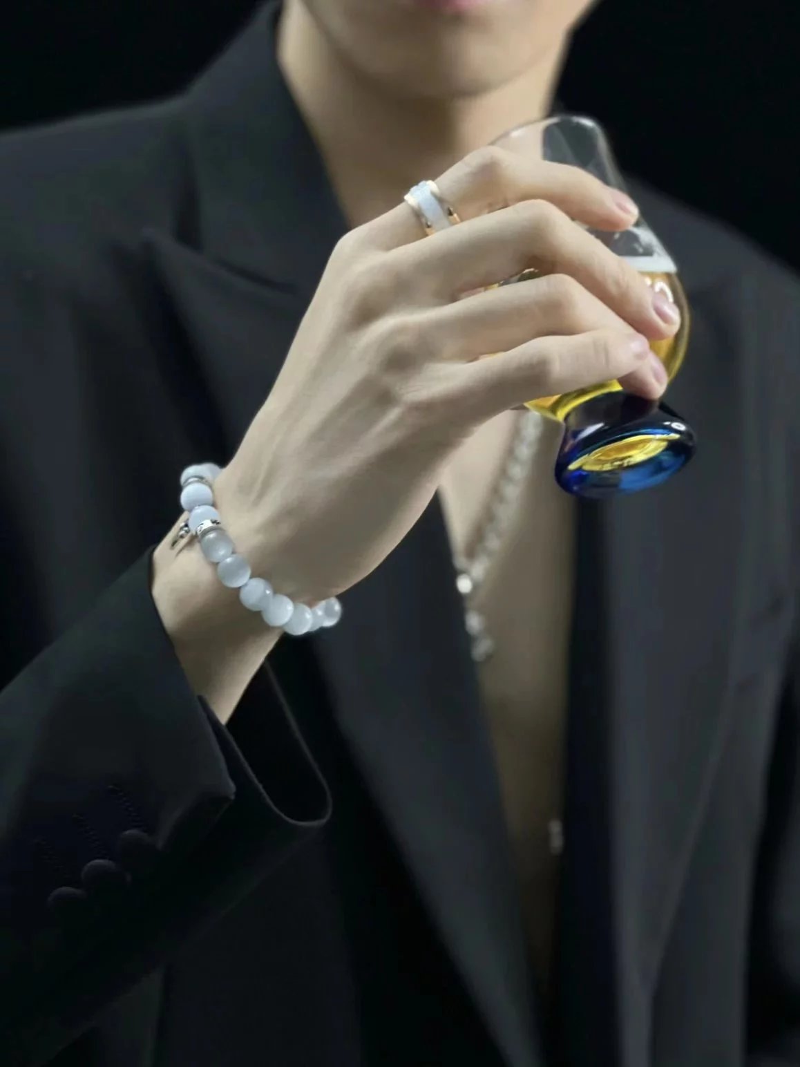 Item ID 8374 Chrome-Hearts- Crow heart - Classic - opal bracelet - Sterling Silver