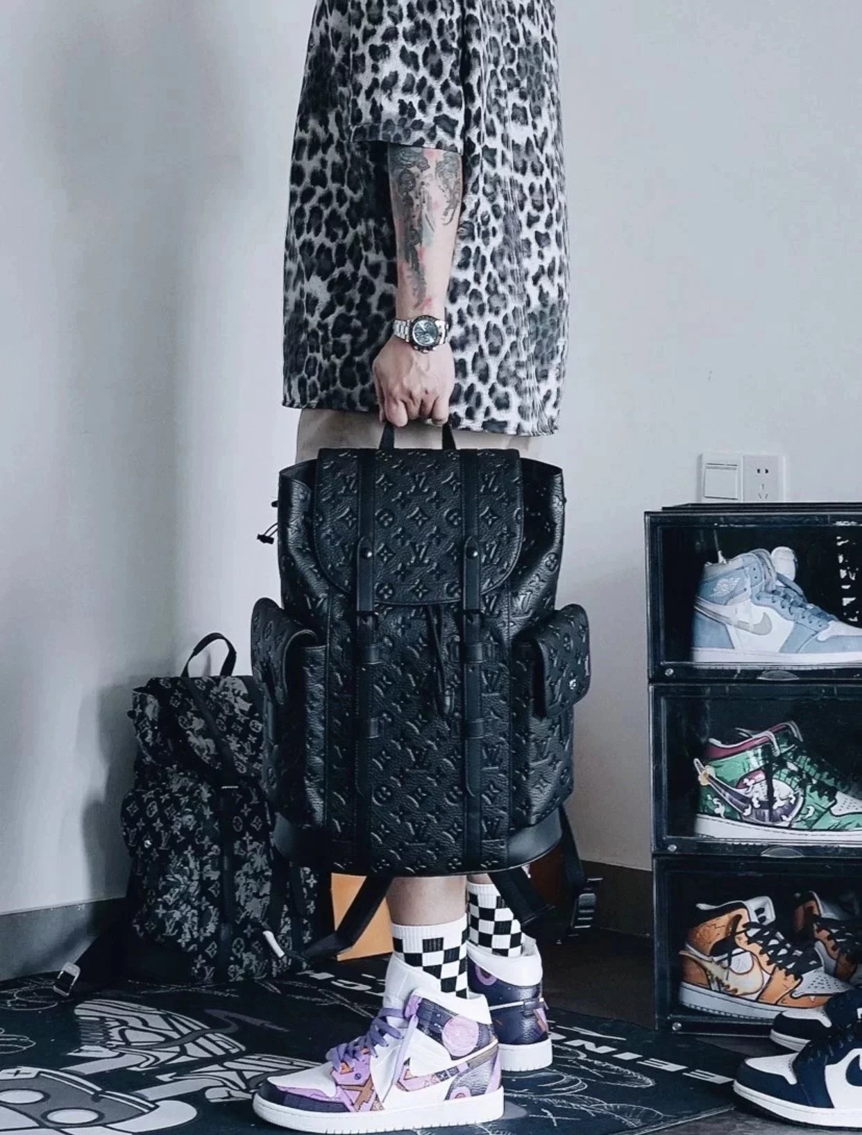 Item ID 8512 top backpack - Advanced customization - Full printed old flower flap b