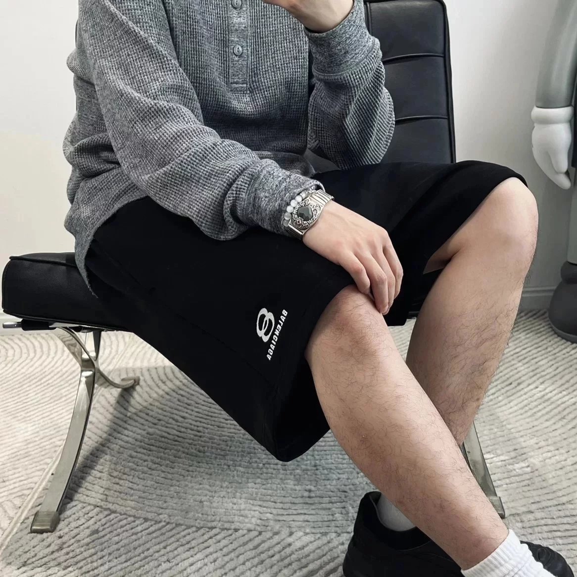 Item ID 8227 Balenci@ga- Paris 2024 SS New Product - Double Loop Embroidered Logo S