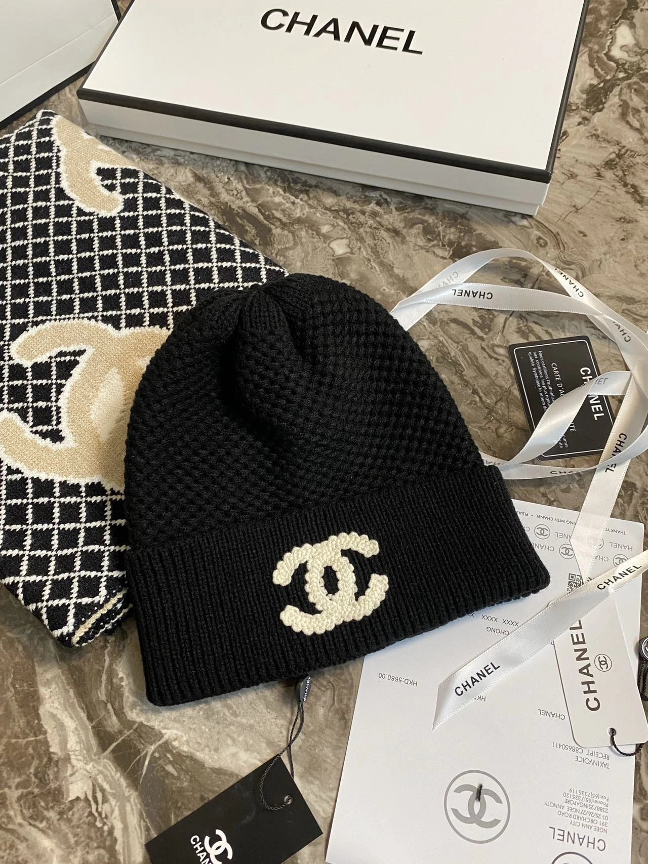 Item ID 8418 Xiaoxiang Embroidered Logo Knitted _Wool and Cashmere Blended_ Woolen