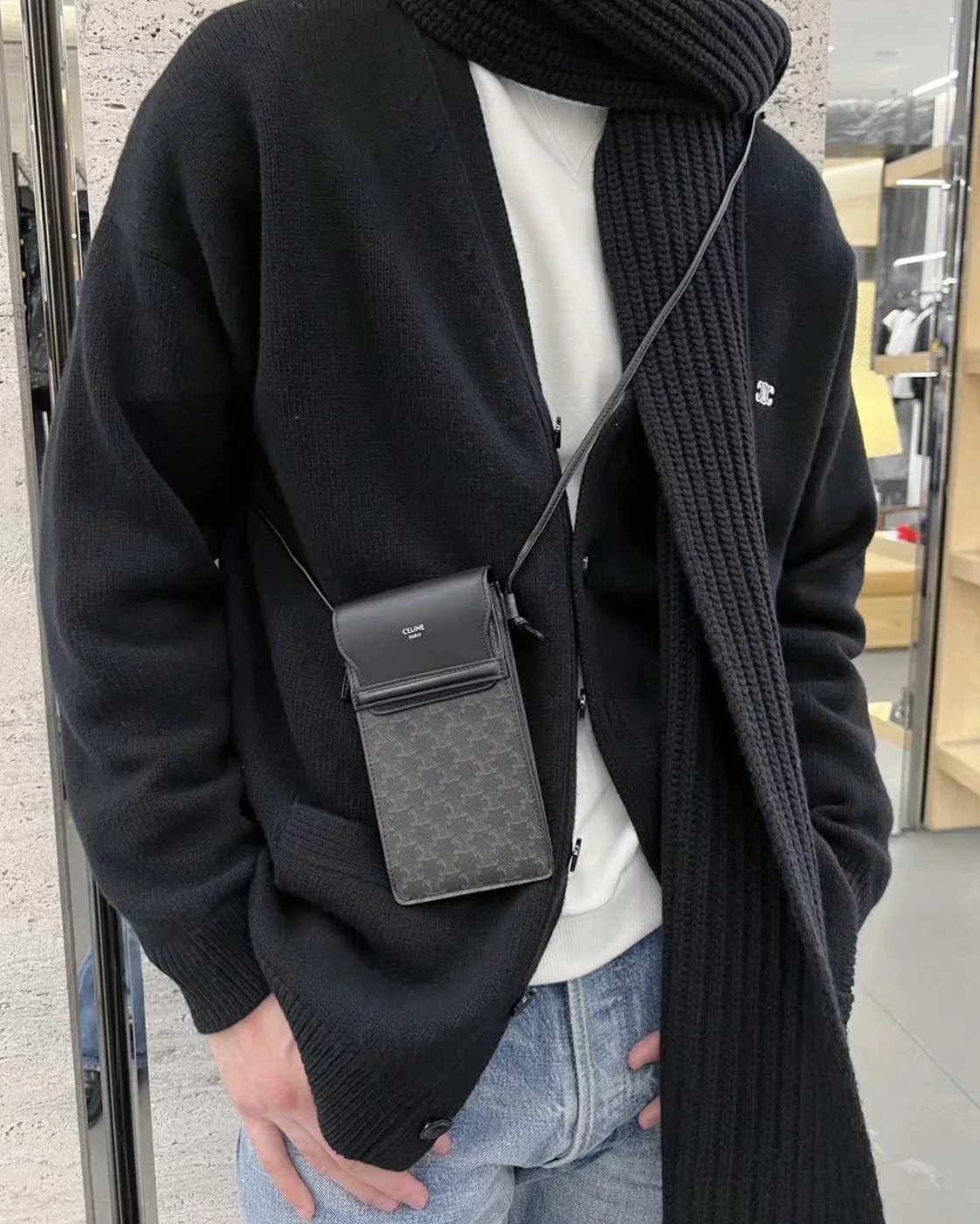 Item ID 8454 Celine-2022s-Celin-mini phone bag - Triumphal Arch printed vintage pho