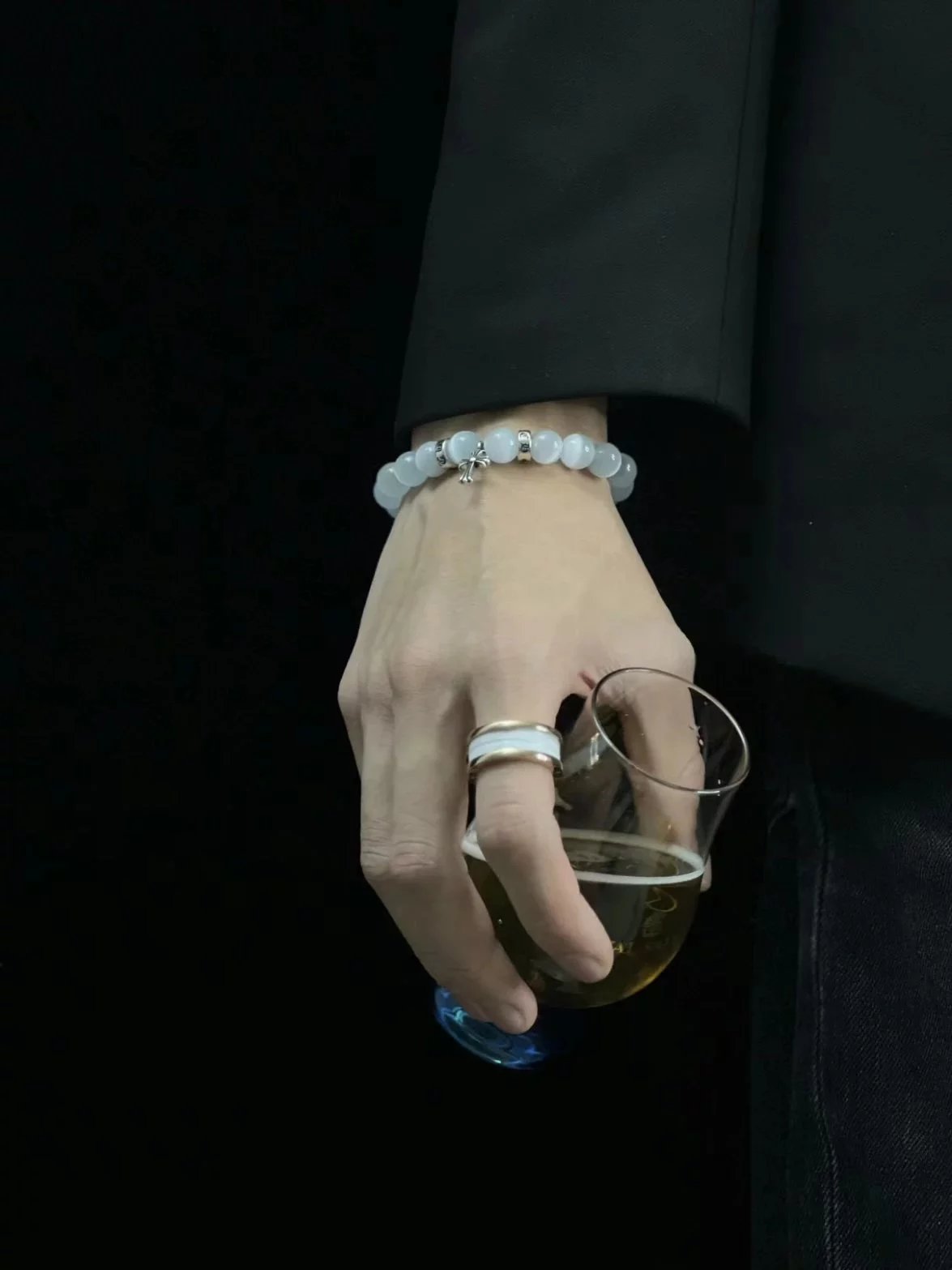 Item ID 8374 Chrome-Hearts- Crow heart - Classic - opal bracelet - Sterling Silver