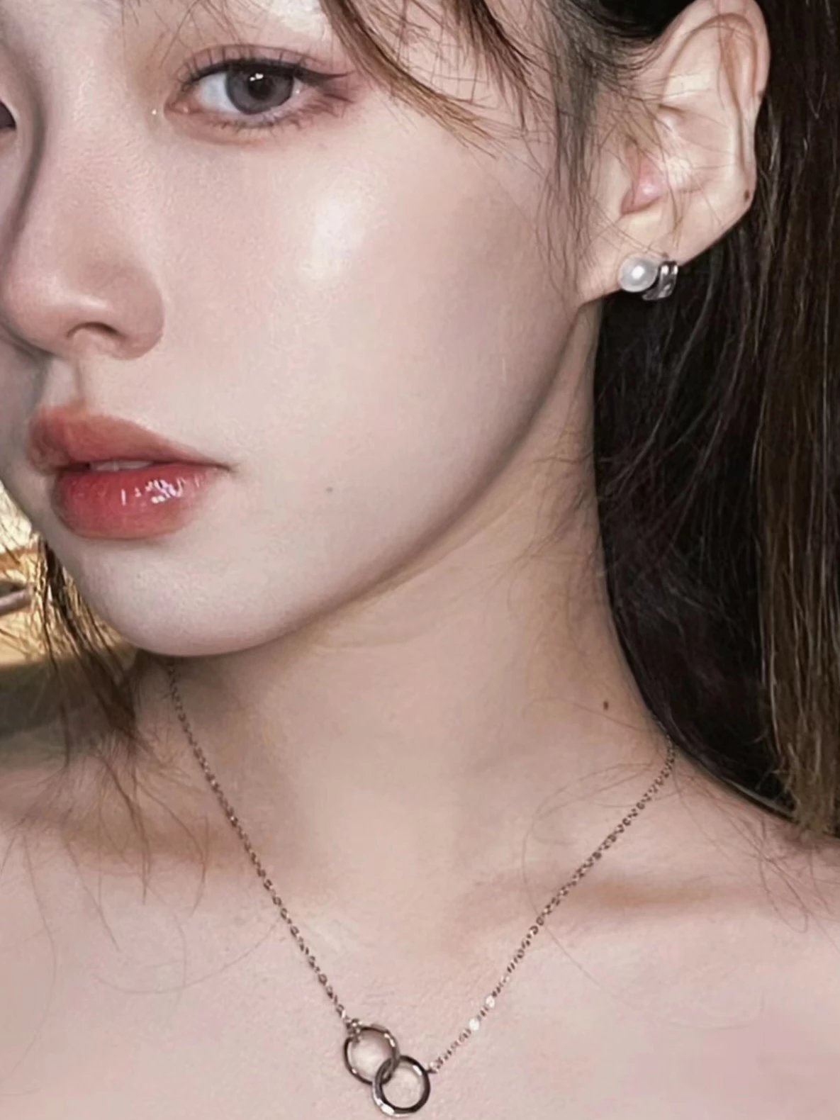 Item ID 8383 T1ffany- Tiffany -1837 Classic double hoop necklace - Ring Lariat Ster