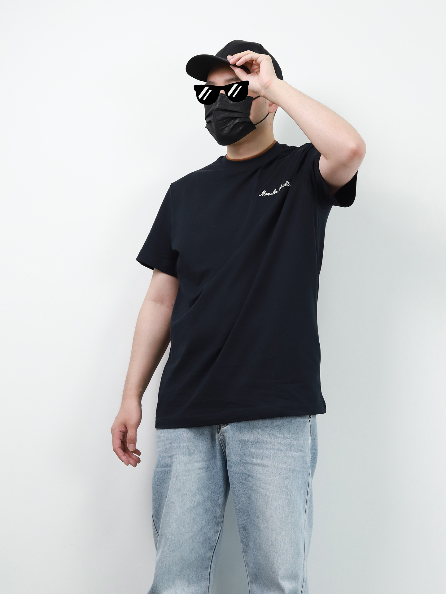 Mon double-layer neckline tee