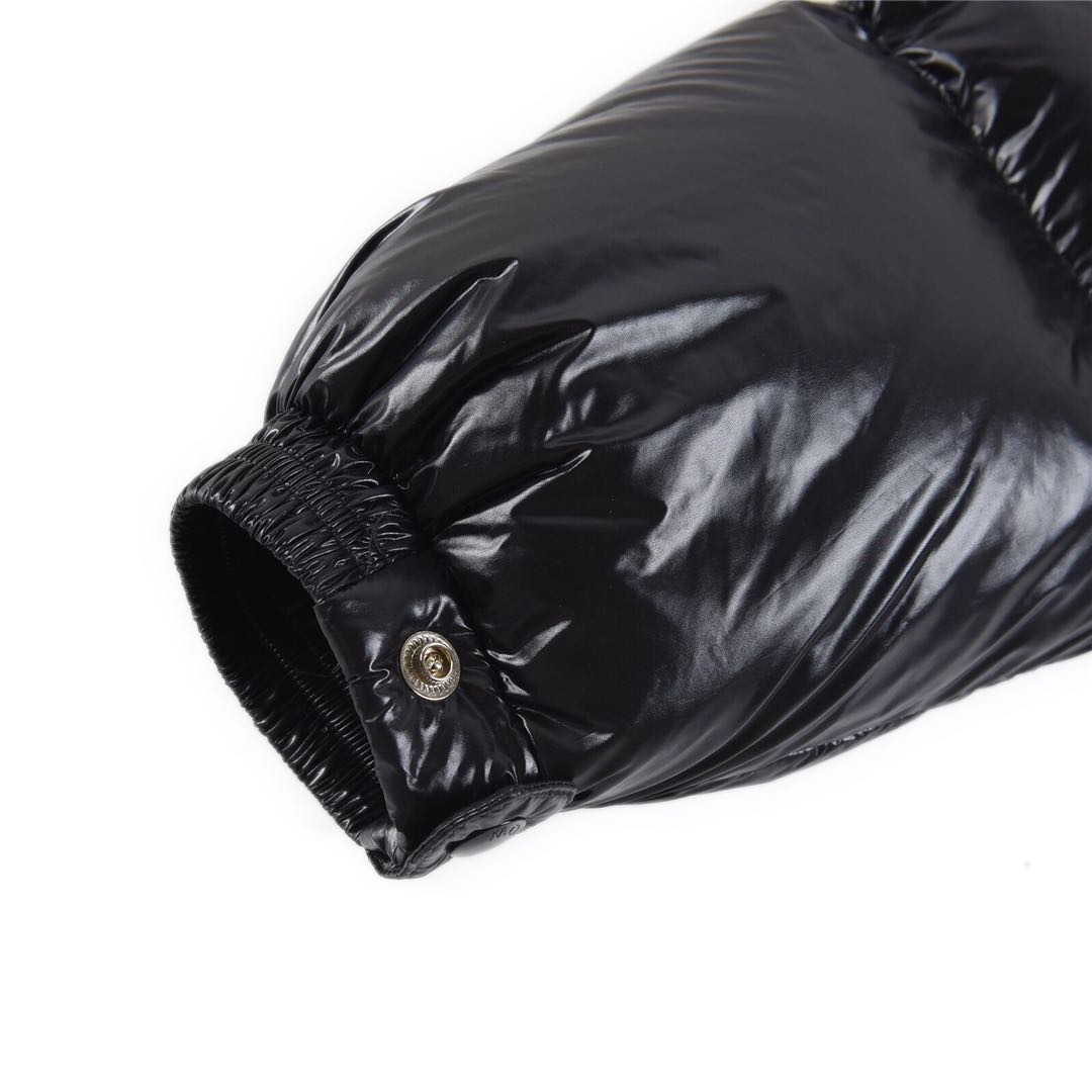 蒙口羽绒服_三色织带_黑色