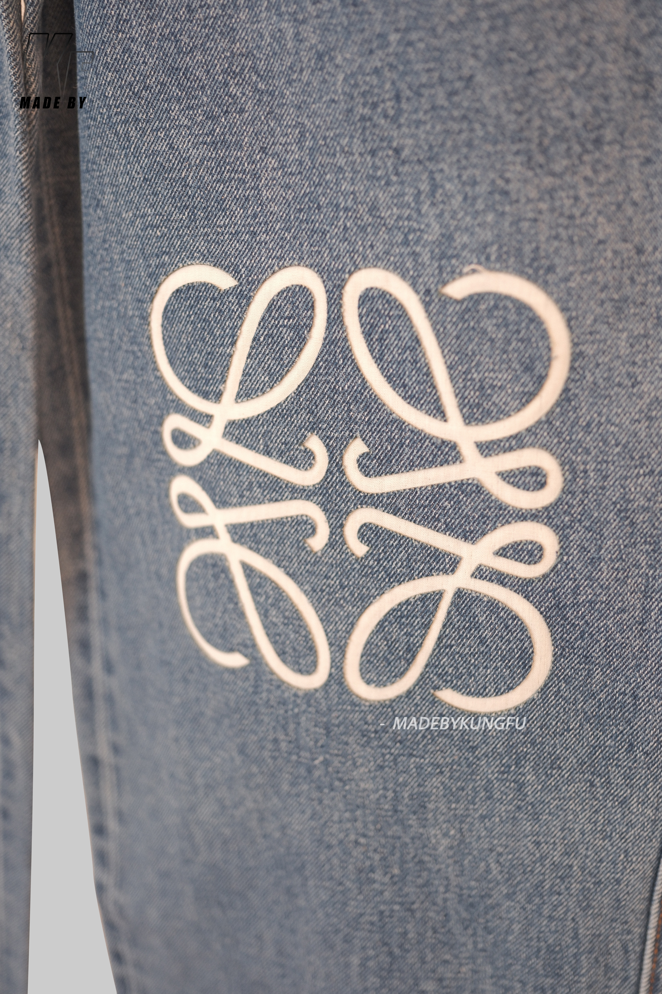 LOE laser engraved jeans