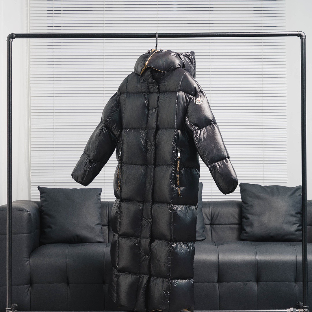 蒙口宋茜同款羽绒服__长款面包黑