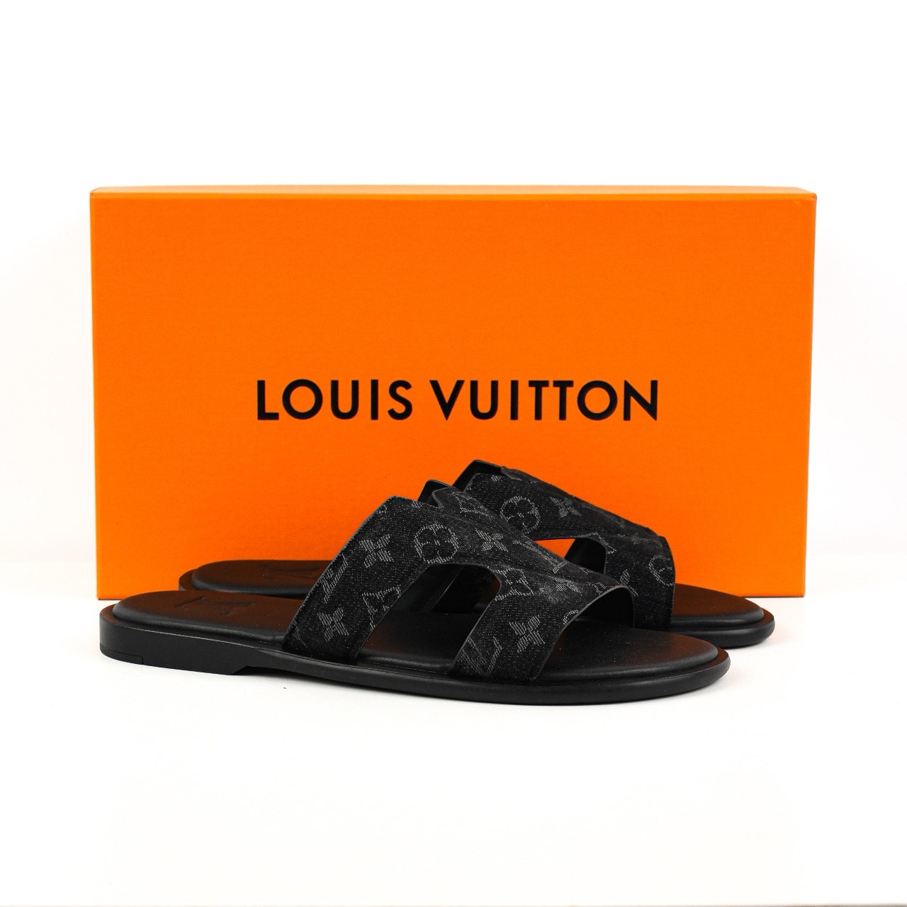 Louis Vuitton Oasis 经典系列2024最新经典款拖鞋 牛仔布黑纹
