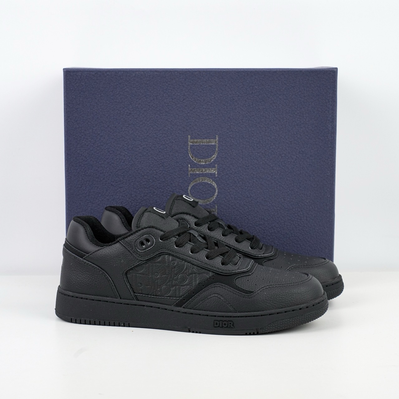 DIOR 迪奥 B27 底帮 经典者侈品休闲运动板鞋 皮革款黑色
