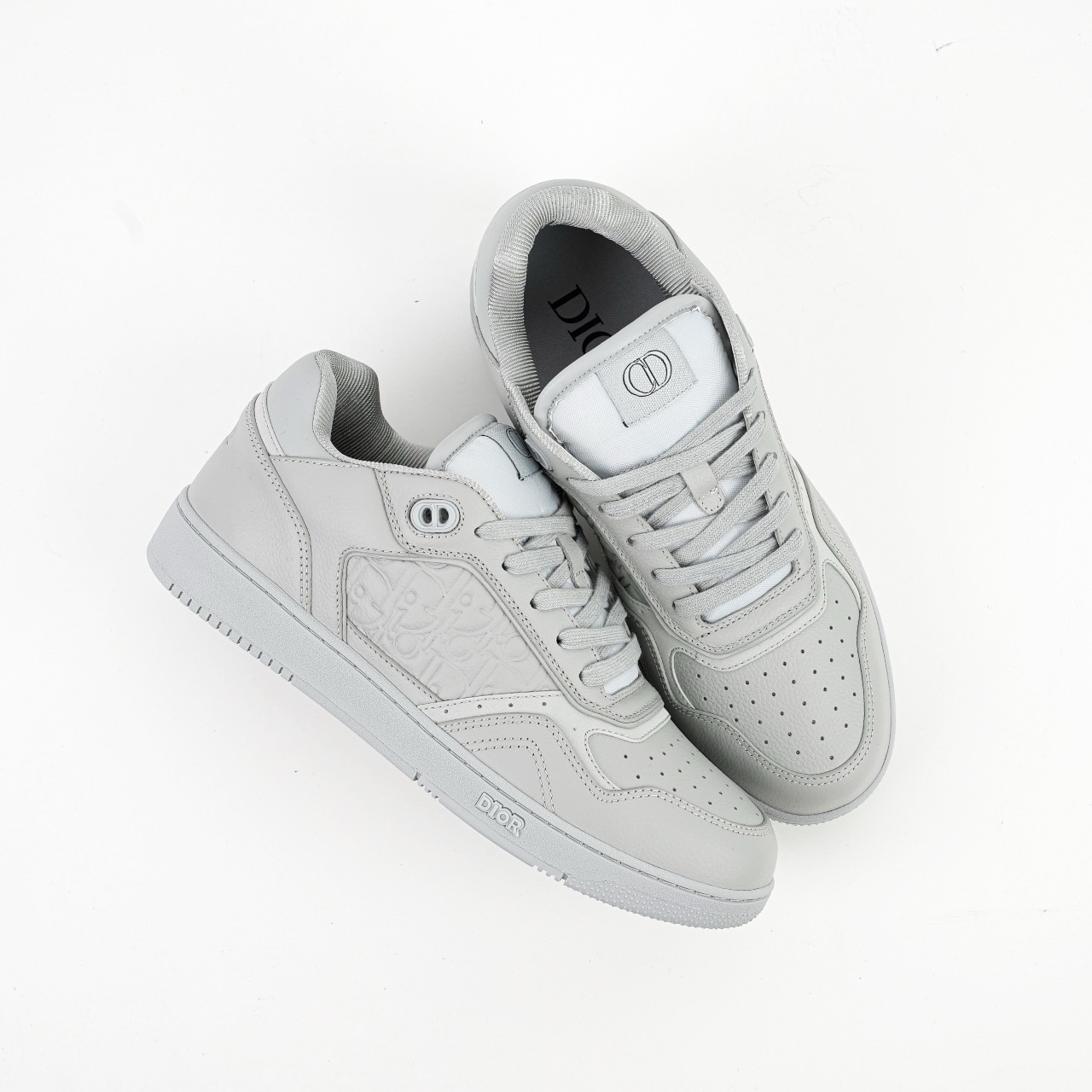 DIOR 迪奥 B27 底帮 经典者侈品休闲运动板鞋 皮革款灰色