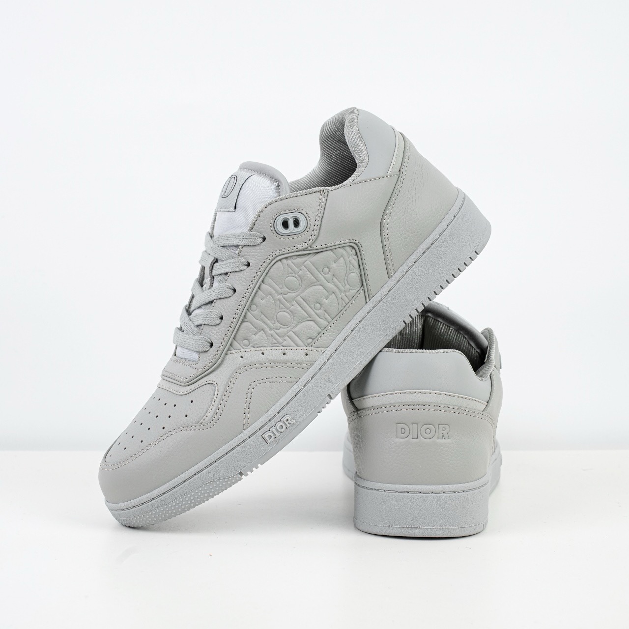 DIOR 迪奥 B27 底帮 经典者侈品休闲运动板鞋 皮革款灰色