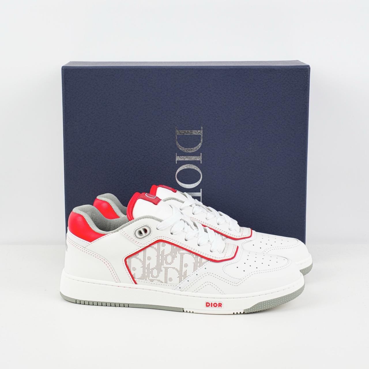 DIOR 迪奥 B27 底帮 经典者侈品休闲运动板鞋 白红
