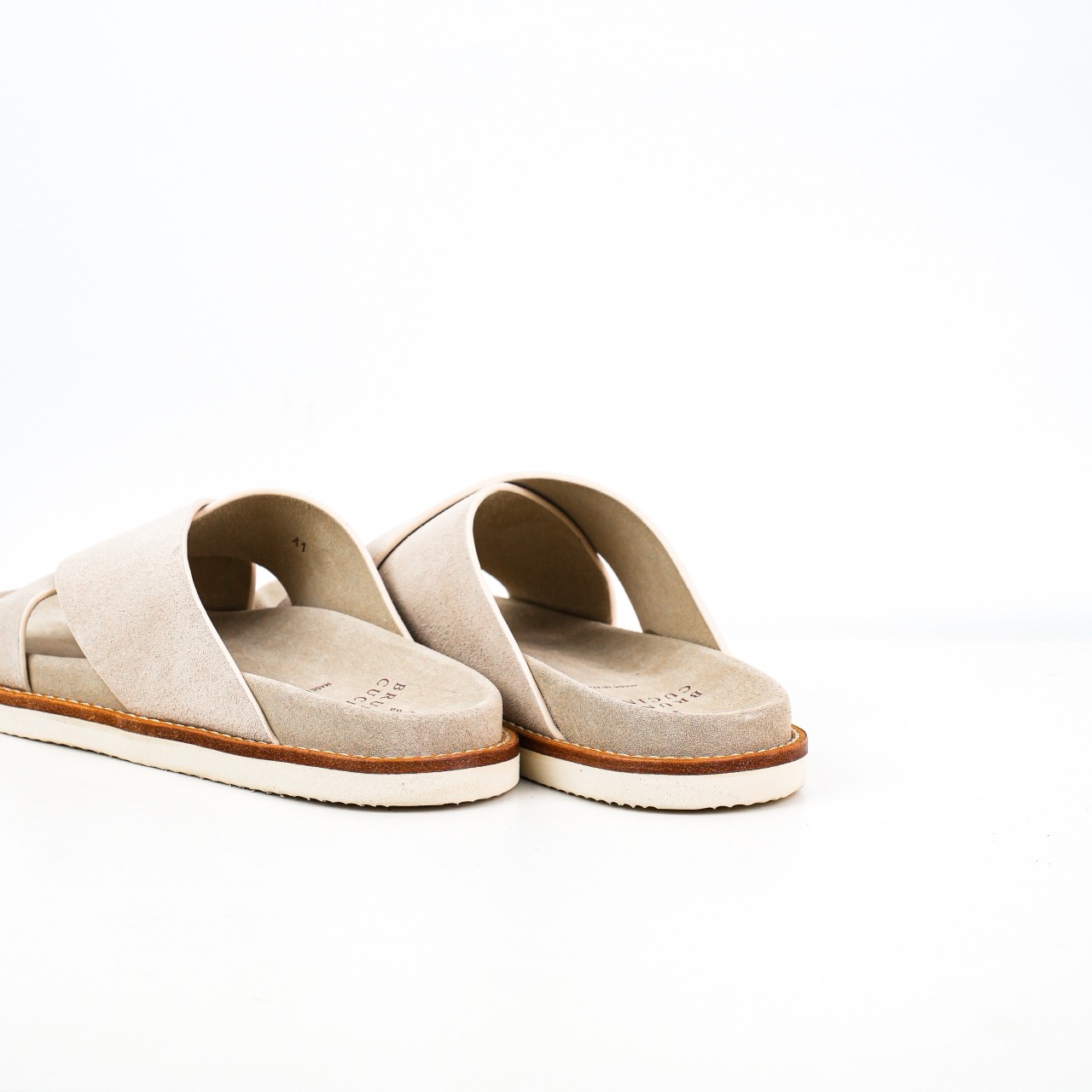 Brunello Cucinelli 双排扣凉拖 卡其色