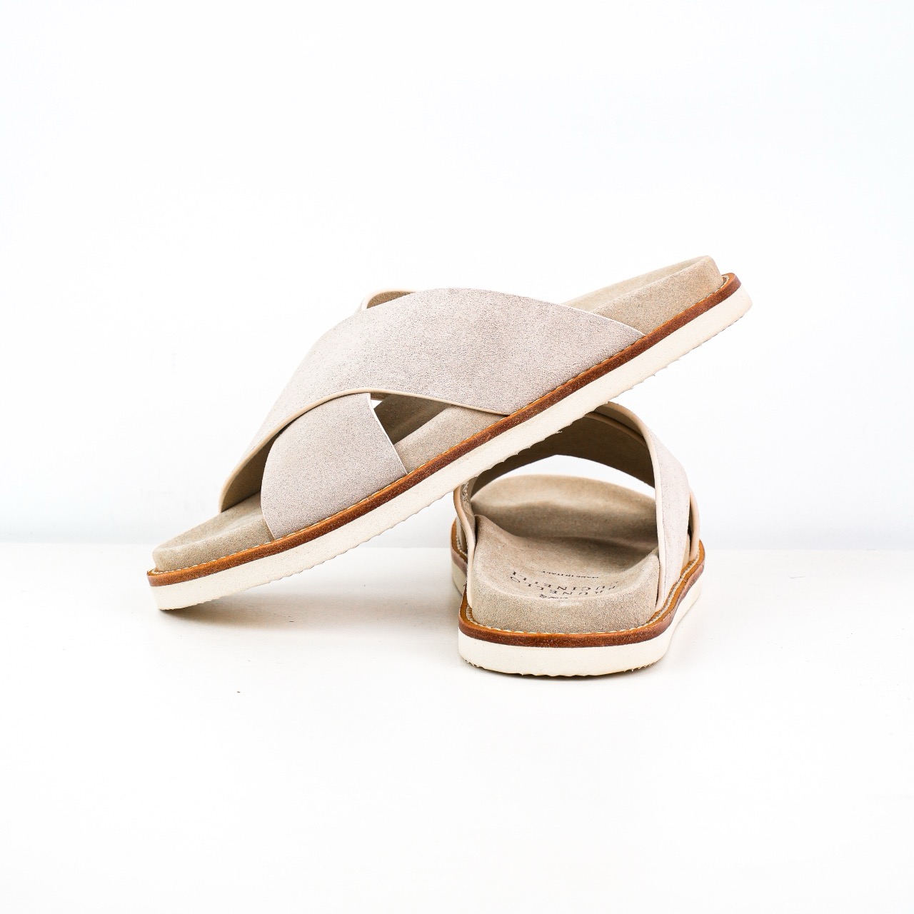 Brunello Cucinelli 双排扣凉拖 卡其色