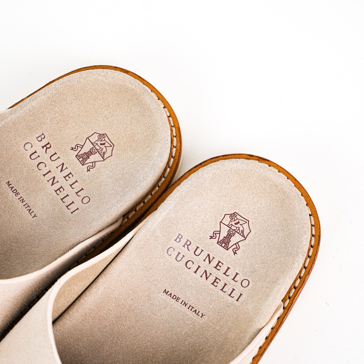 Brunello Cucinelli 双排扣凉拖 卡其色