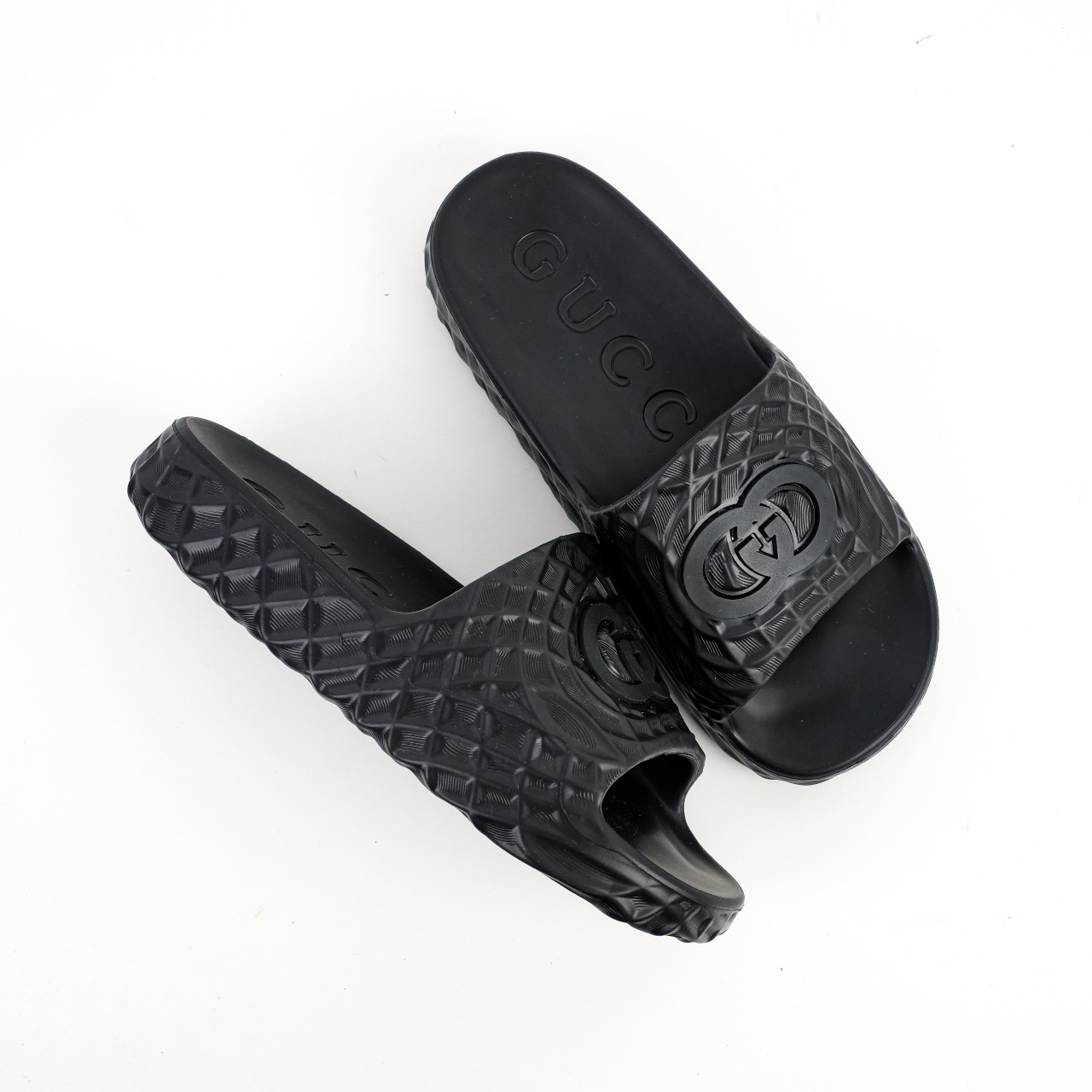 Gucci 古驰 5D压花一体拖鞋 历年经典爆款 黑色