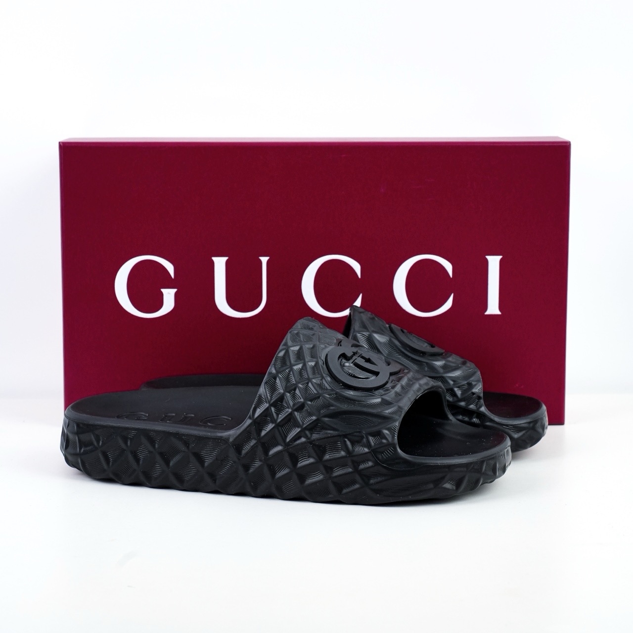 Gucci 古驰 5D压花一体拖鞋 历年经典爆款 黑色