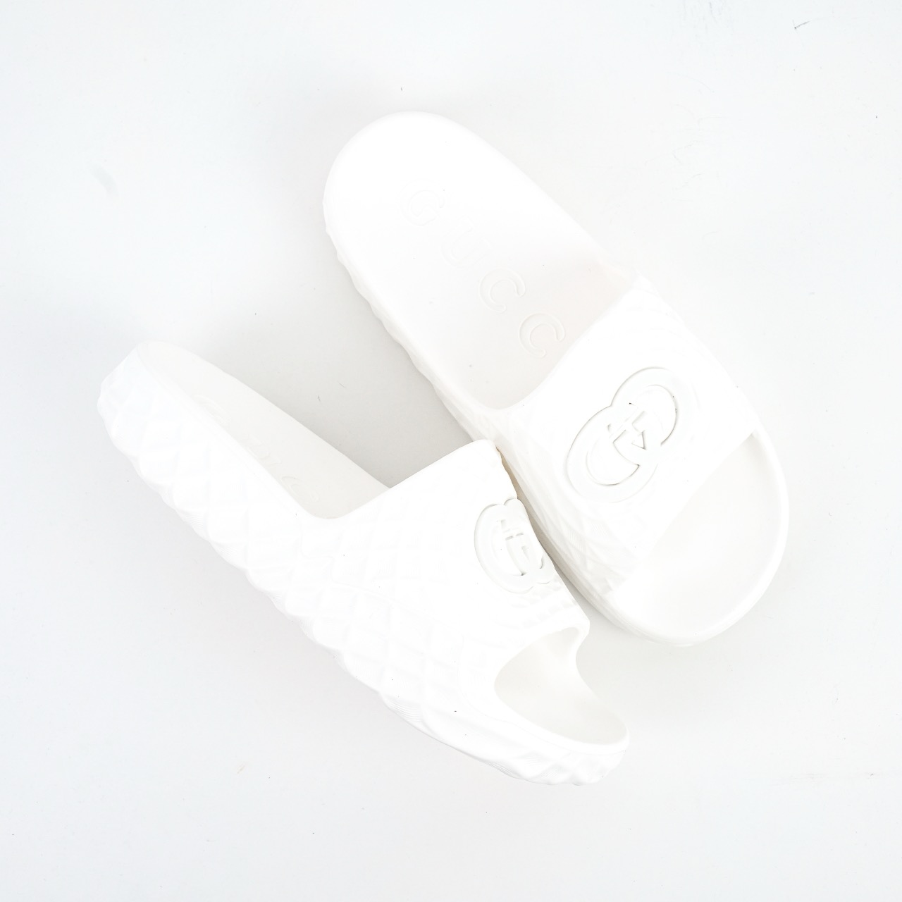 Gucci 古驰 5D压花一体拖鞋 历年经典爆款 白色