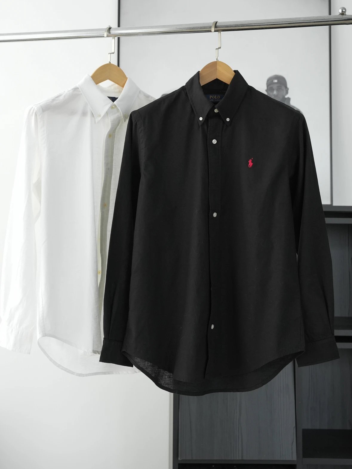 Item ID 8224 Ralph SS25 pony logo embroidered long sleeved cotton linen shirt - bla