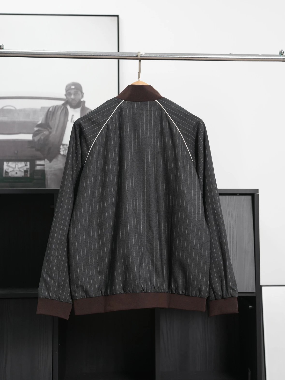 Item ID 8045 Miu Miu “100% cotton wool ”FW25 Qixi series striped zipper stand colla