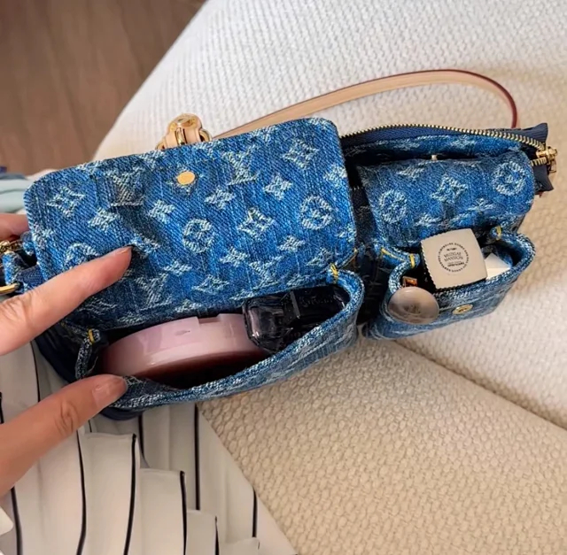 Item ID 9060 1V PA Denim Danning Chain Head Hanging Fabric Handheld Shoulder Bag Women's