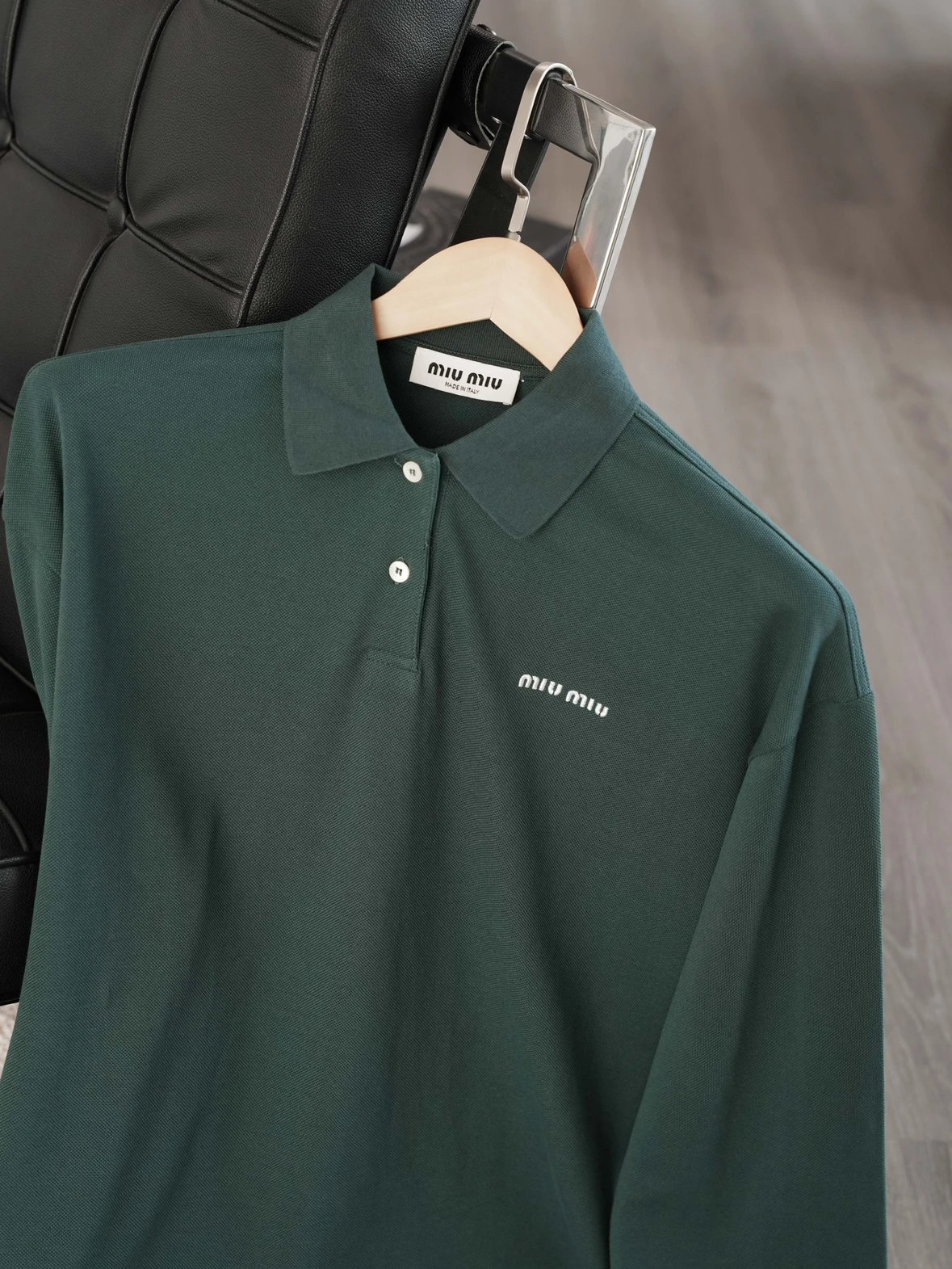 Item ID 8185 M1UM1U Miu Miu Summer Series -50 Long-staple cotton pique POLO- green