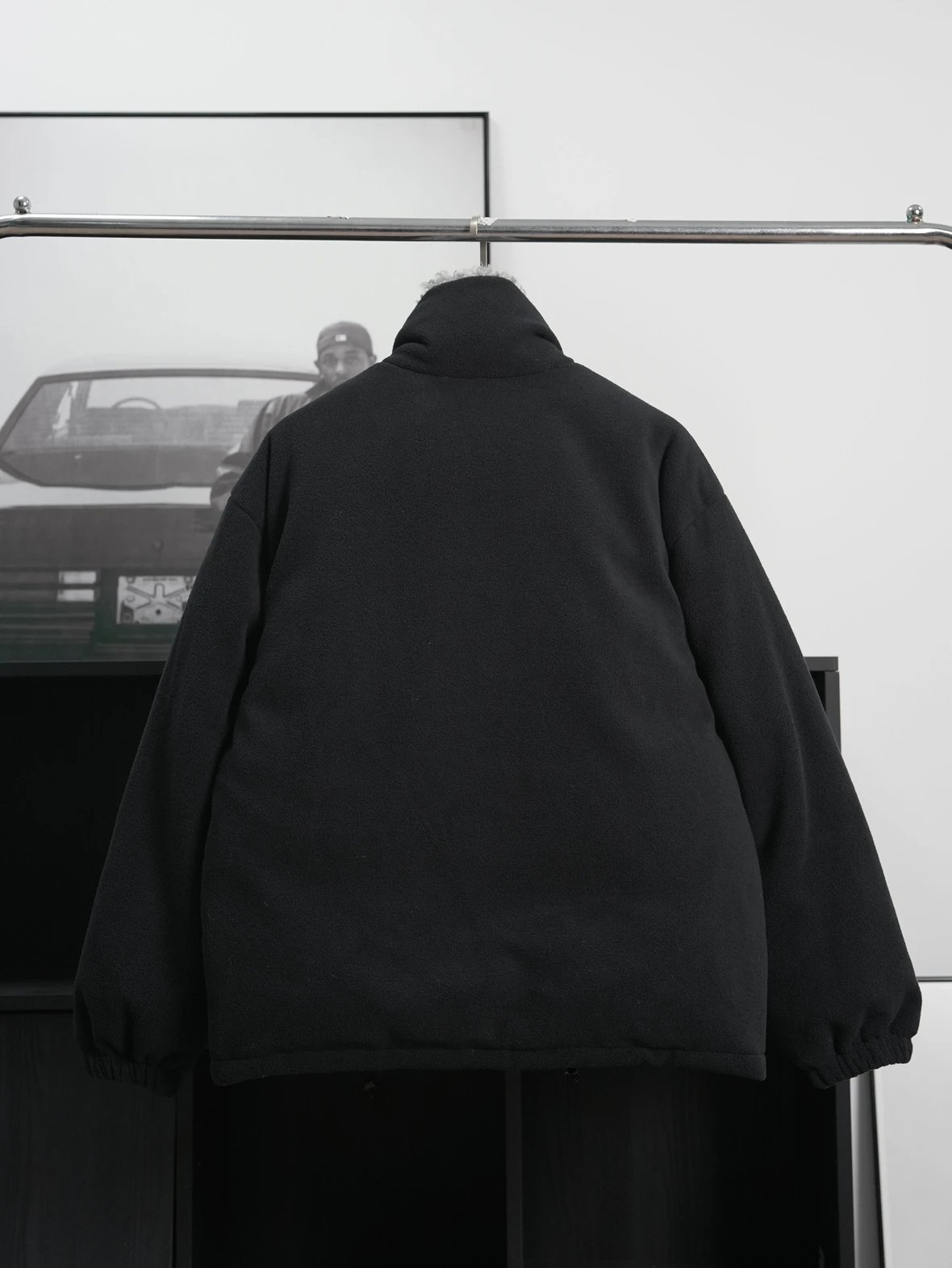 Item ID 8128 M1UM1U Miu Miu _mohair blend fur collar_ FW25 solid color stand up col