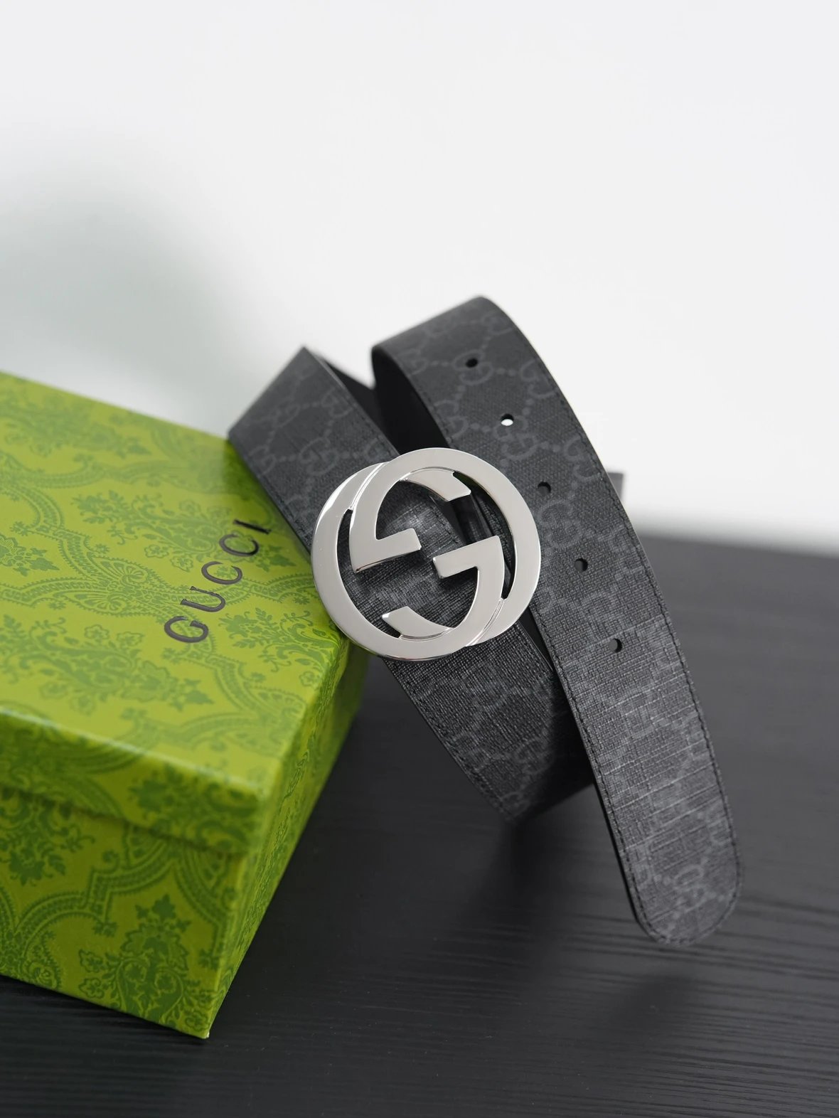 Item ID 8397 GUCC1 pair G“ High-end hardware ” Canvas leather belt with buckle - Me