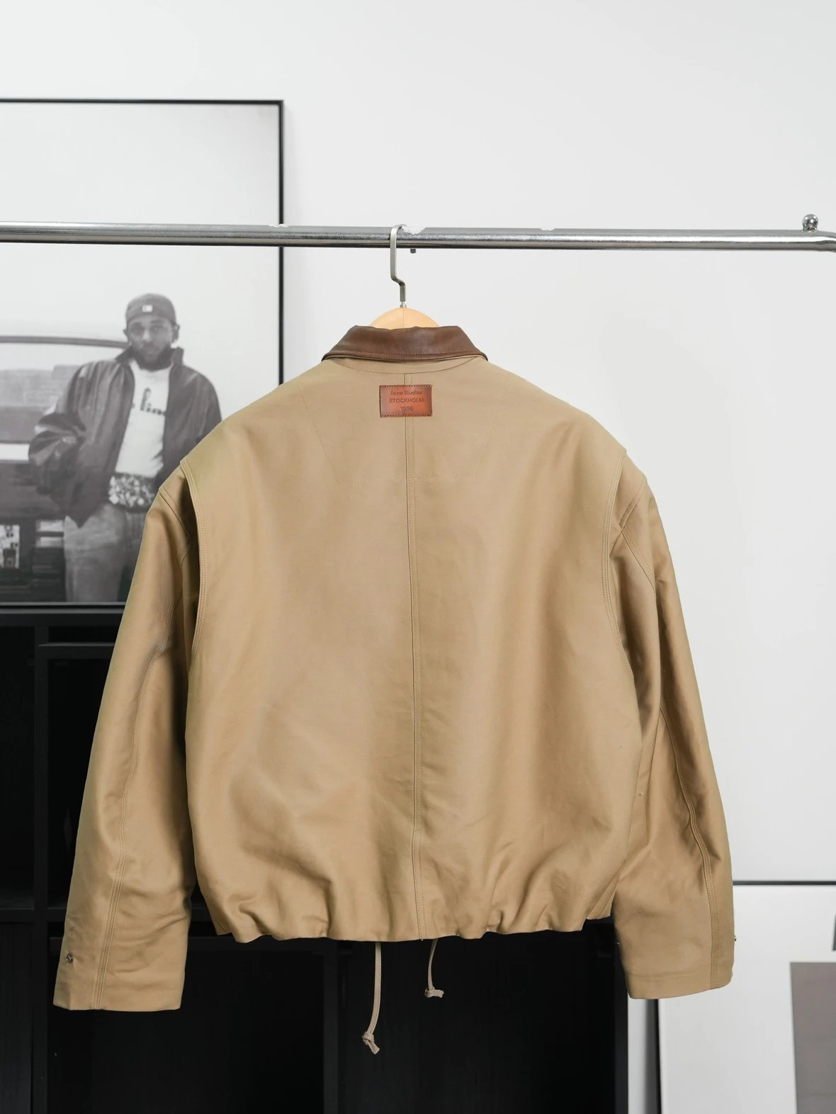 Item ID 8008 Acne-“ Leather collar ”SS25 Solid color pocket zipper snap button jack