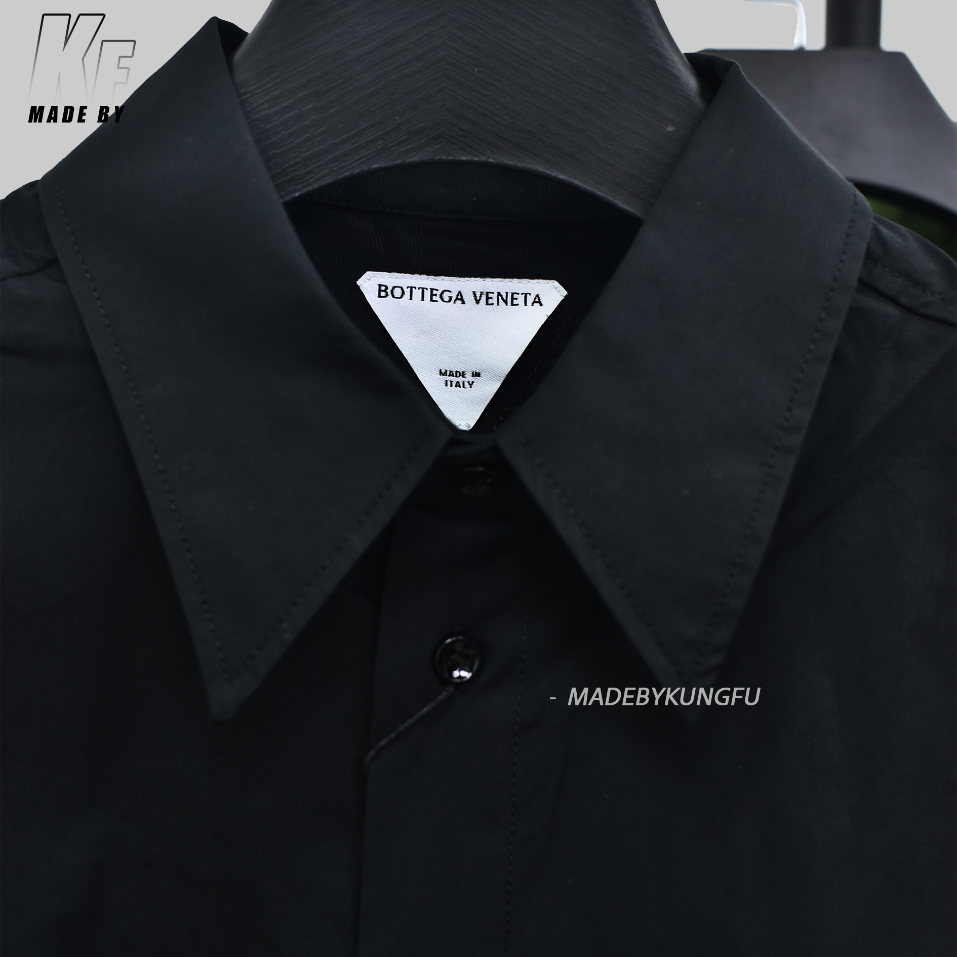 BV葆蝶家长袖衬衫 绿色黑色