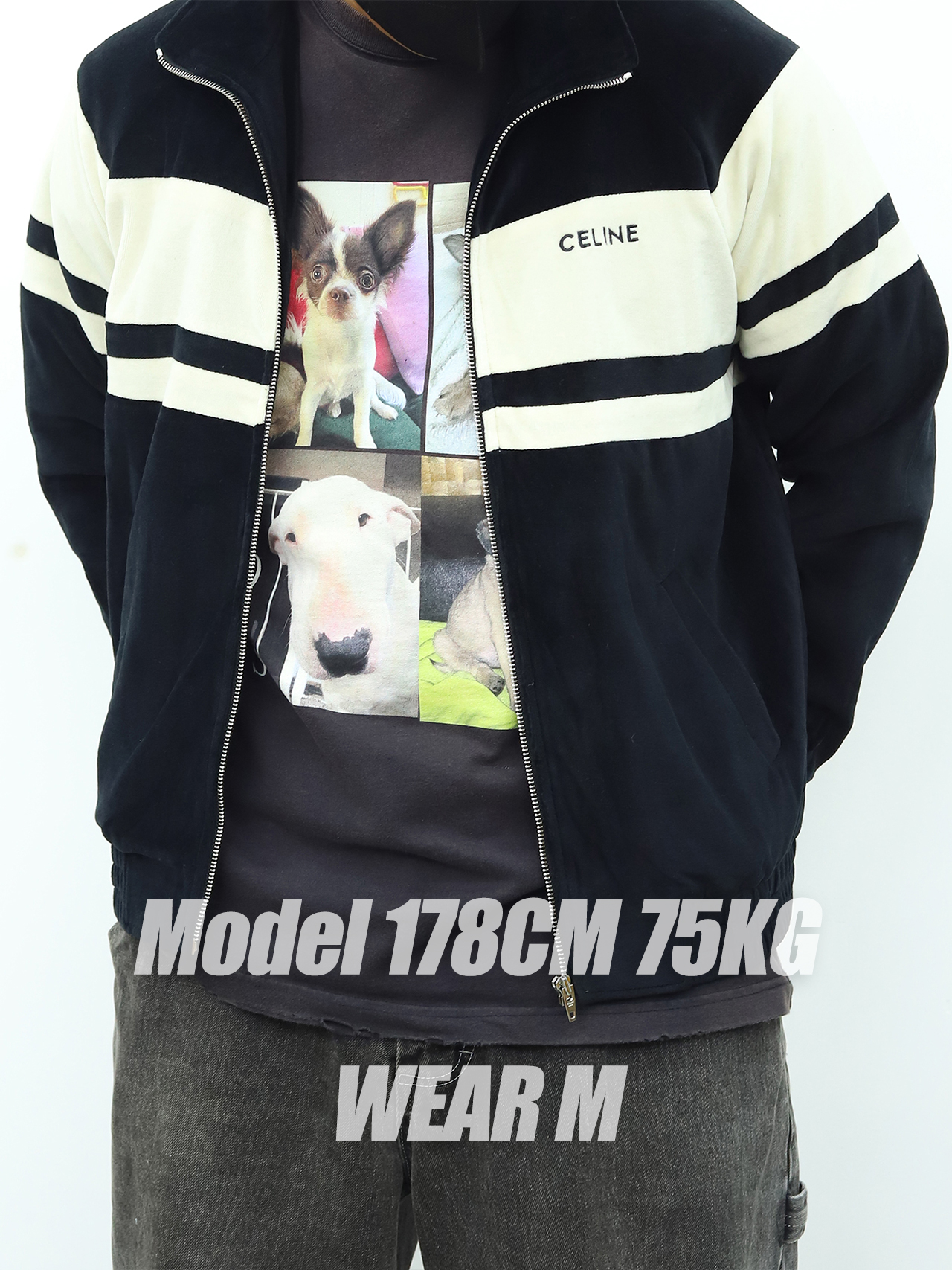 Celine刺绣丝绒夹克