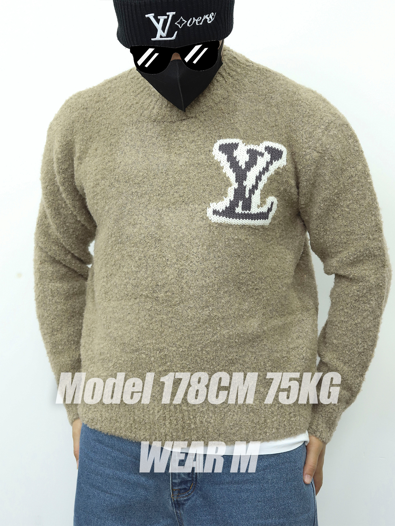 LV圆领毛衣 棕色