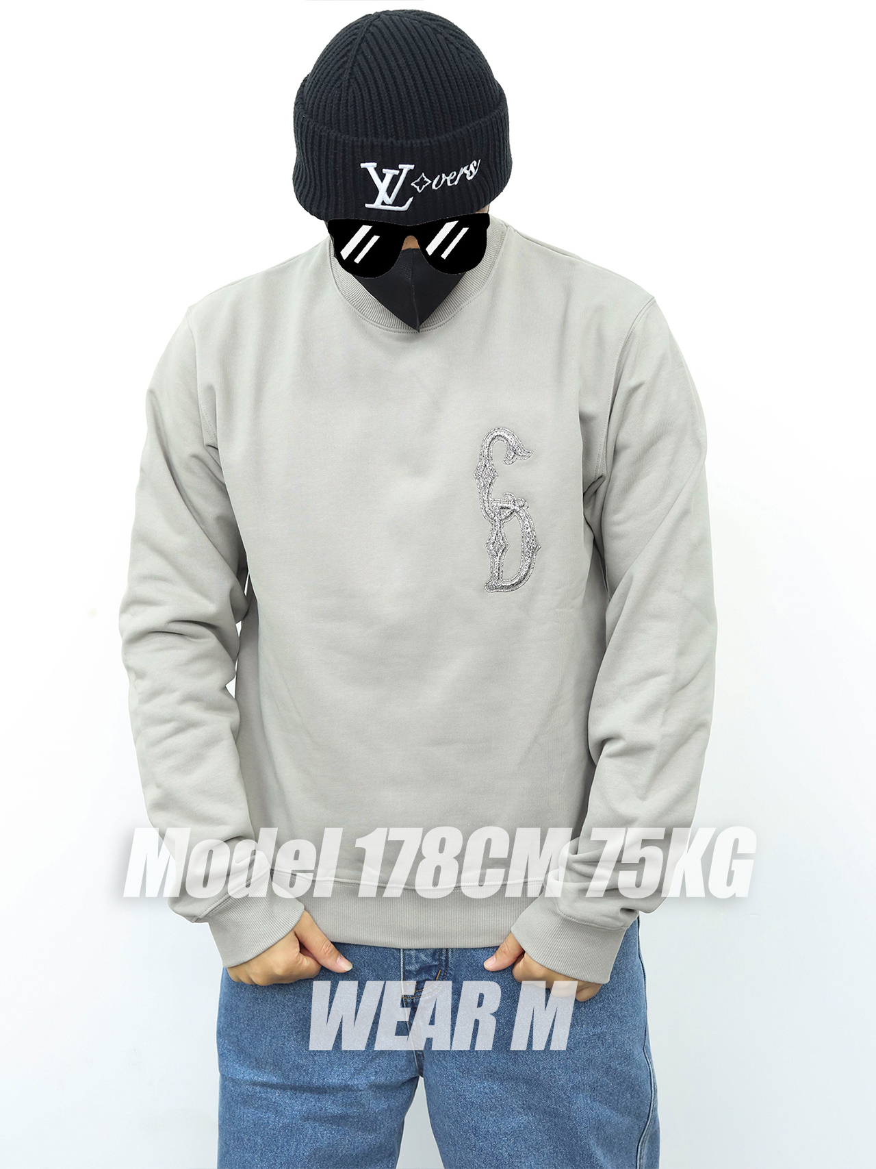 Dior CD字母圆领卫衣 灰色