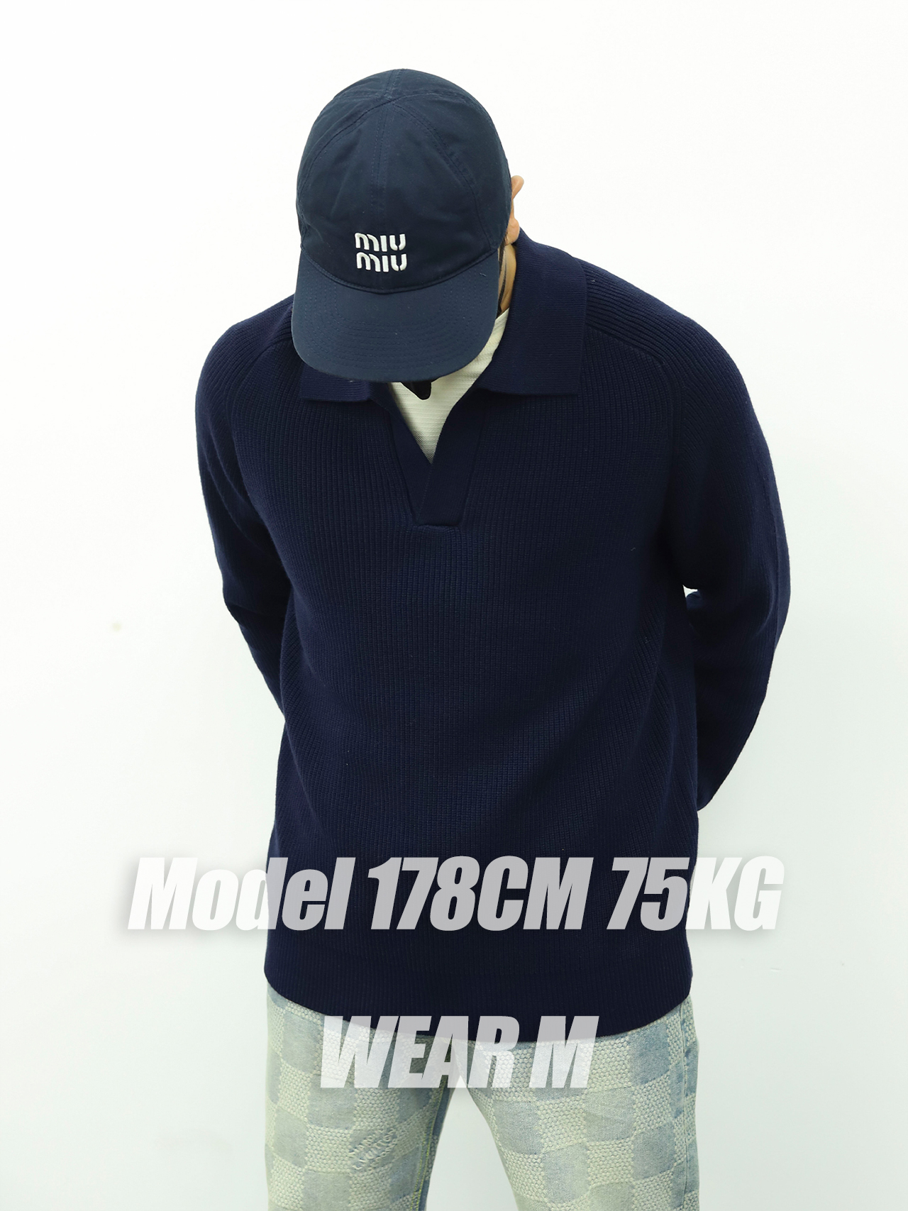 PRADA polo毛衫 藏青色