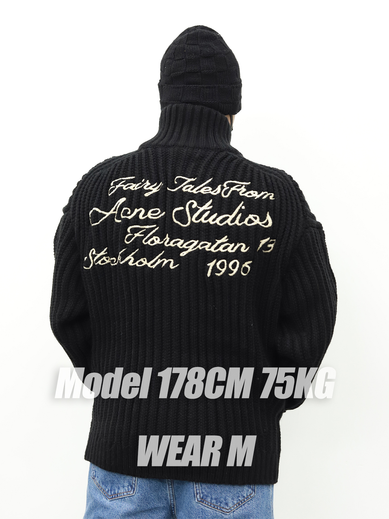 Acne Studios针织毛衣拉链外套 黑色